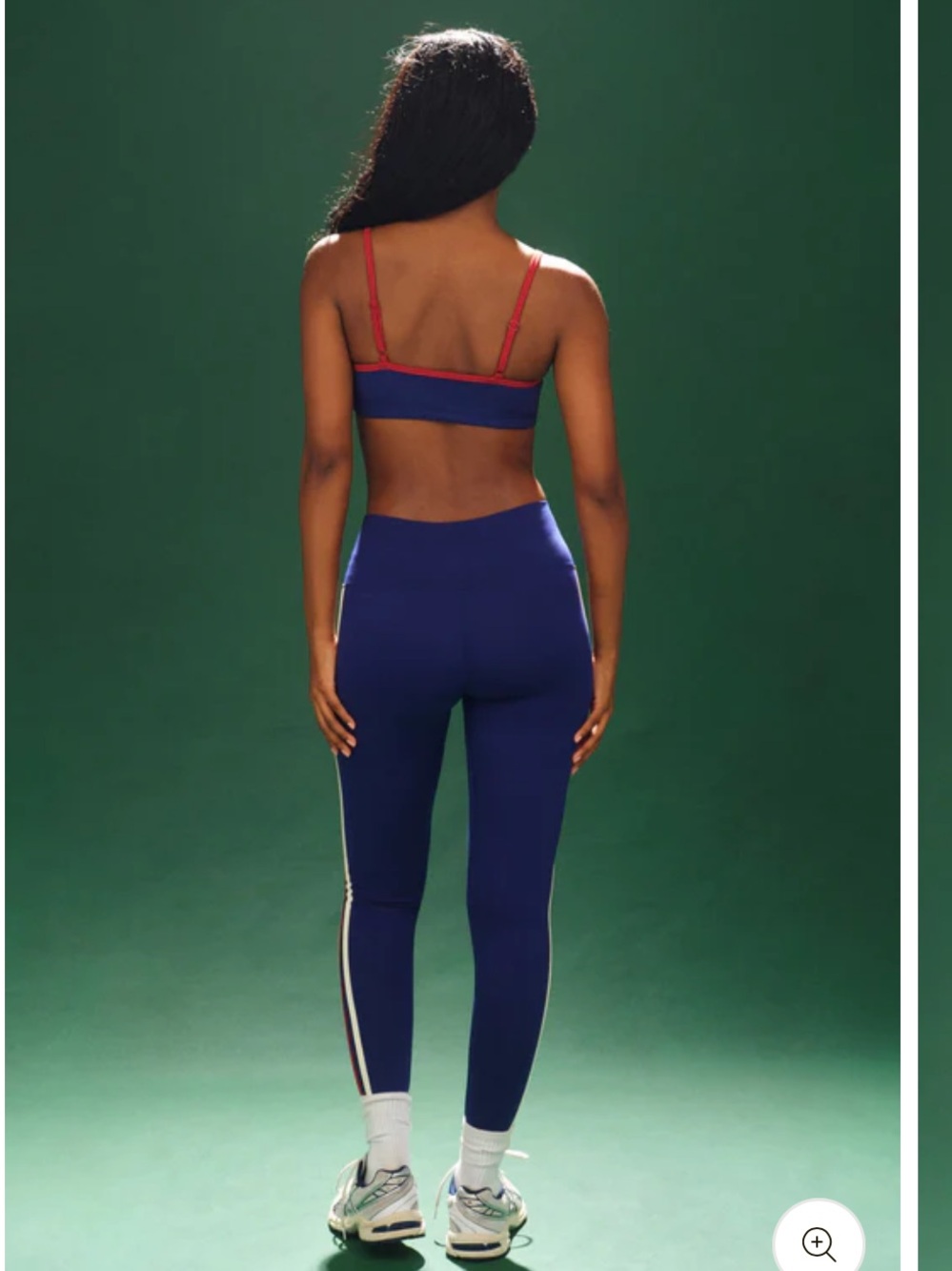 NWT SET Active Cloud Duo Stripe Leggings - Navy with Red Trims - Picture 3 of 4